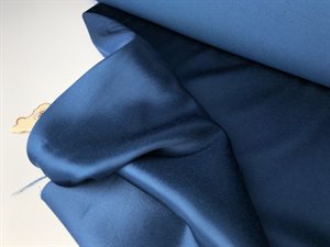 Fastvævet viscose - crepe de chine look i mørk denimblå